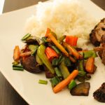 Schweinefilet mit Soja-Sesamglasur und Gemuese (Kexi)