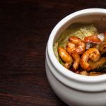 2016-01-10 1. Gang - Garnelen-Zucchini-Salat mit Zitronen-Honig-Dressing